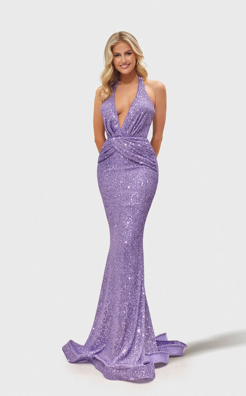Prom Dresses Long Formal  Mermaid Sequin Prom Dress Purple