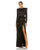 Formal Dresses Long Sleeve Evening Bow Ornate Formal Dress Black