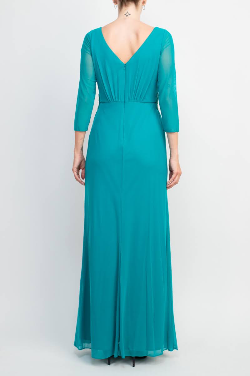 Mother of the Bride Dresses Long Waist Front Zipper Mother of the Bride Dress  GREEN