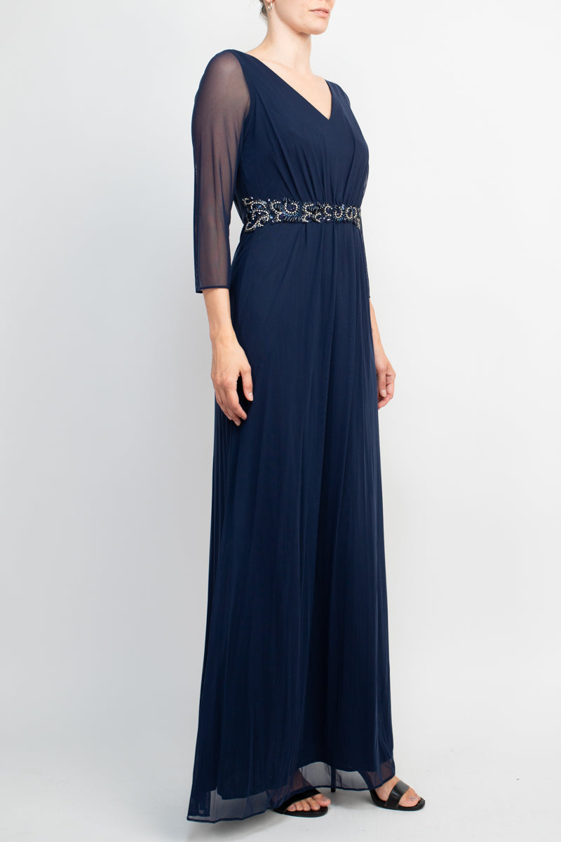Mother of the Bride Dresses Long Waist Front Zipper Mother of the Bride Dress  NAVY