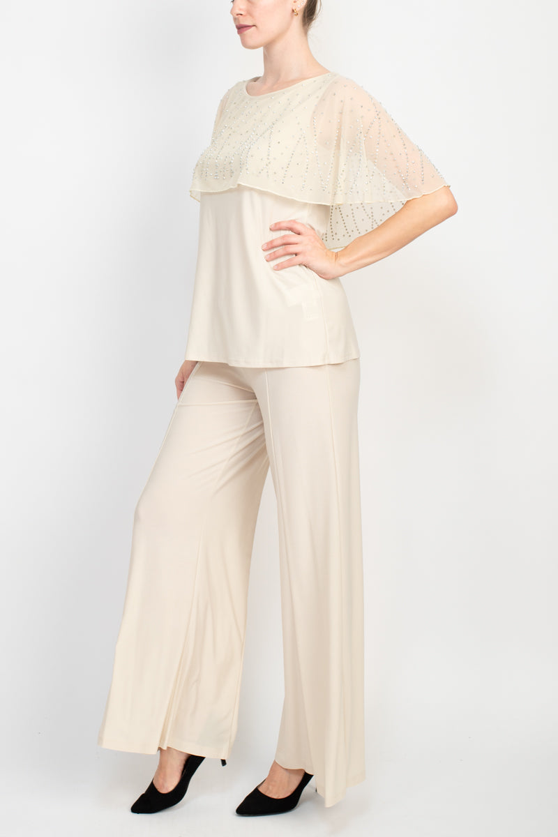 Pant Suit Long Two Piece Mother of the Bride Pant Set Formal CHAMPAGNE