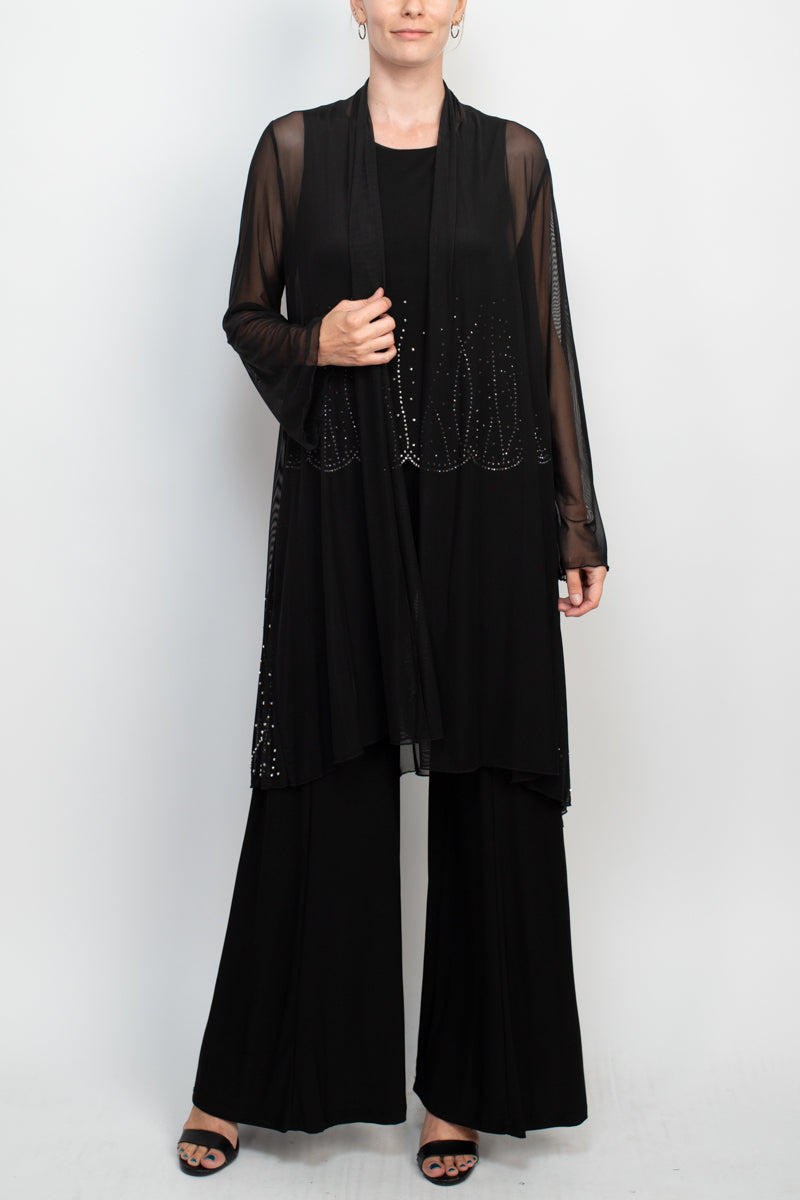 Pant Suit Long 2 Piece Formal Mother of the Bride Pantsuit BLACK