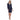 Cocktail Dresses Long Sleeve V Neck Sequined Crepe Short 2 Piece Jacket Dress Navy