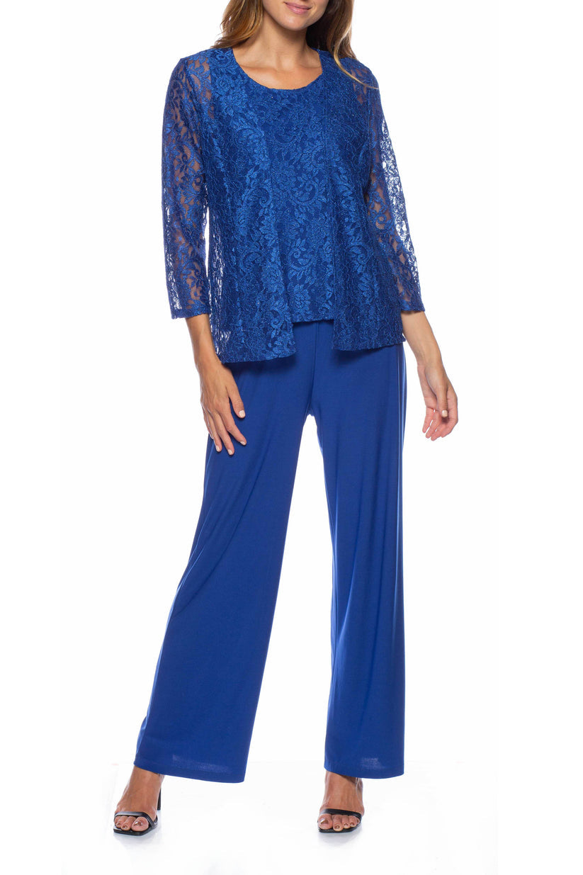 Pant Suit Long Formal Jacket Pant Suit ROYAL SAPPHIRE