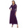 Mother of the Bride Dresses Long 3/4 Sleeve Lace Bodice Formal Dress Eggplant