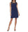 Cocktail Dresses Short Sleeveless Illusion Crew Neck Dress Navy