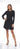 Cocktail Dresses Short Long Sleeve Lace Trim Dress Black