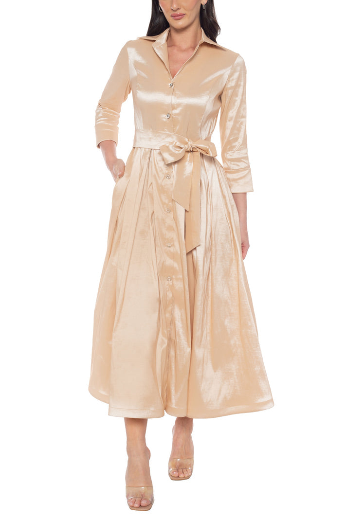 Cocktail Dresses Midi Length A Line Cocktail Pocket Dress Champagne