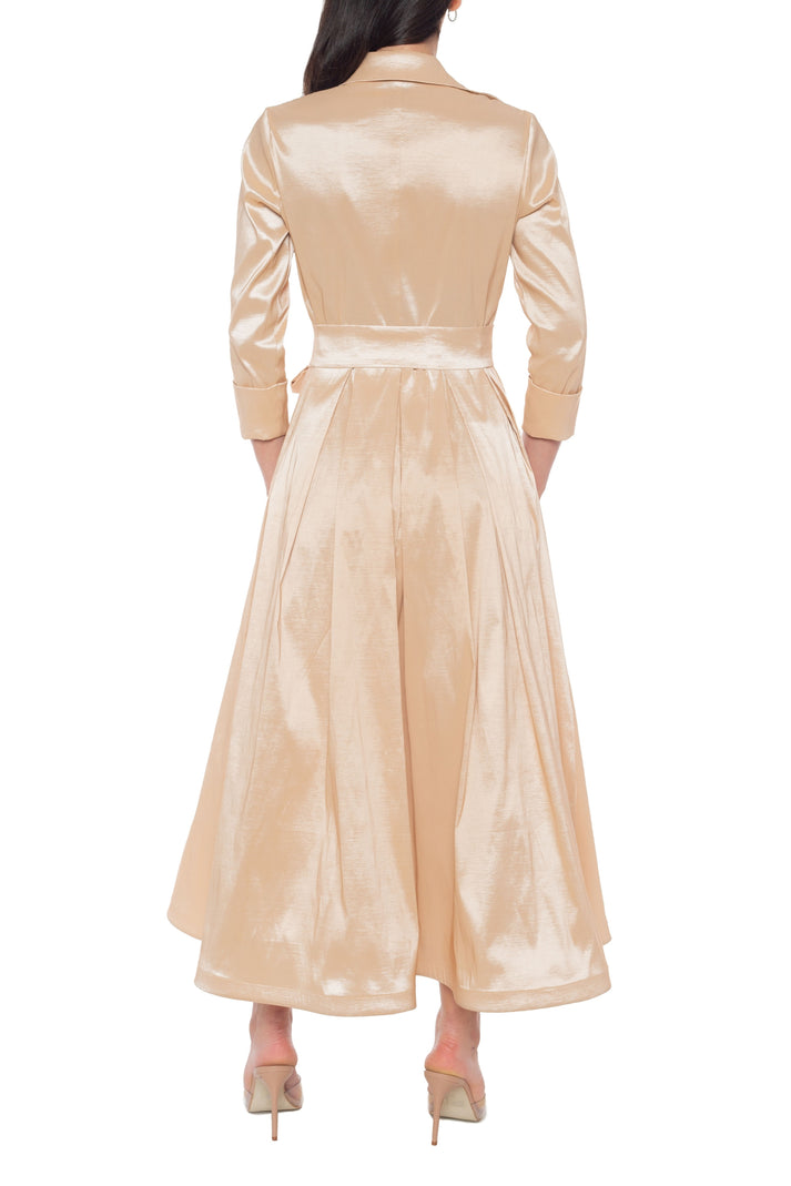 Cocktail Dresses Midi Length A Line Cocktail Pocket Dress Champagne