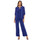 Pant Suit Rhinestone Keyhole Crepe 3 Piece Pant Set Royal