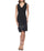 Cocktail Dresses Short Fringe Trim Sleeveless Dress Black