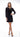 Cocktail Dresses Short Embellished Keyhole Long Sleeve Dress Black