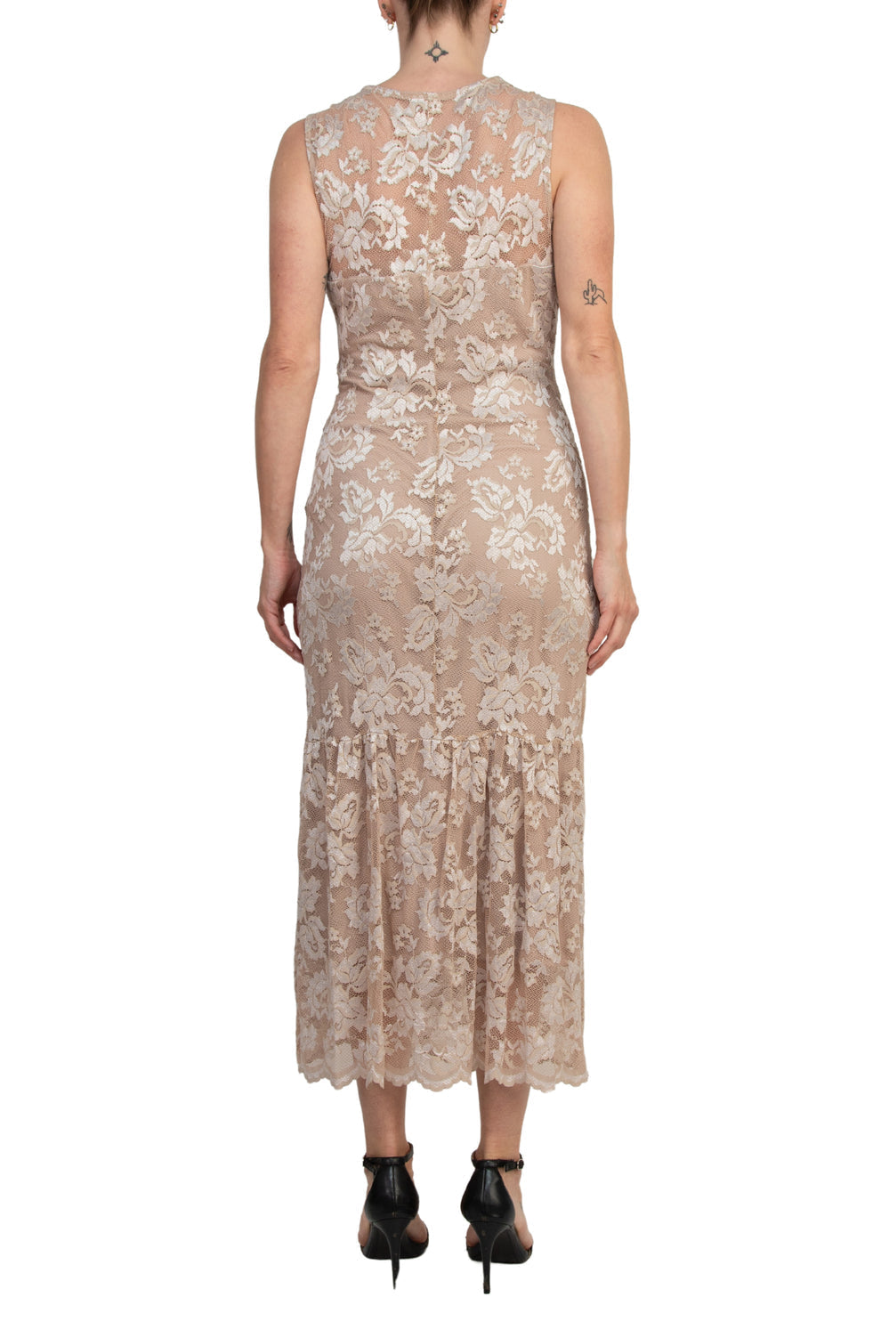 Cocktail Dresses A Line Lace Midi Cocktail Dress Champagne