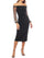 Cocktail Dresses Fitted Short Beaded Midi Length Dress Black