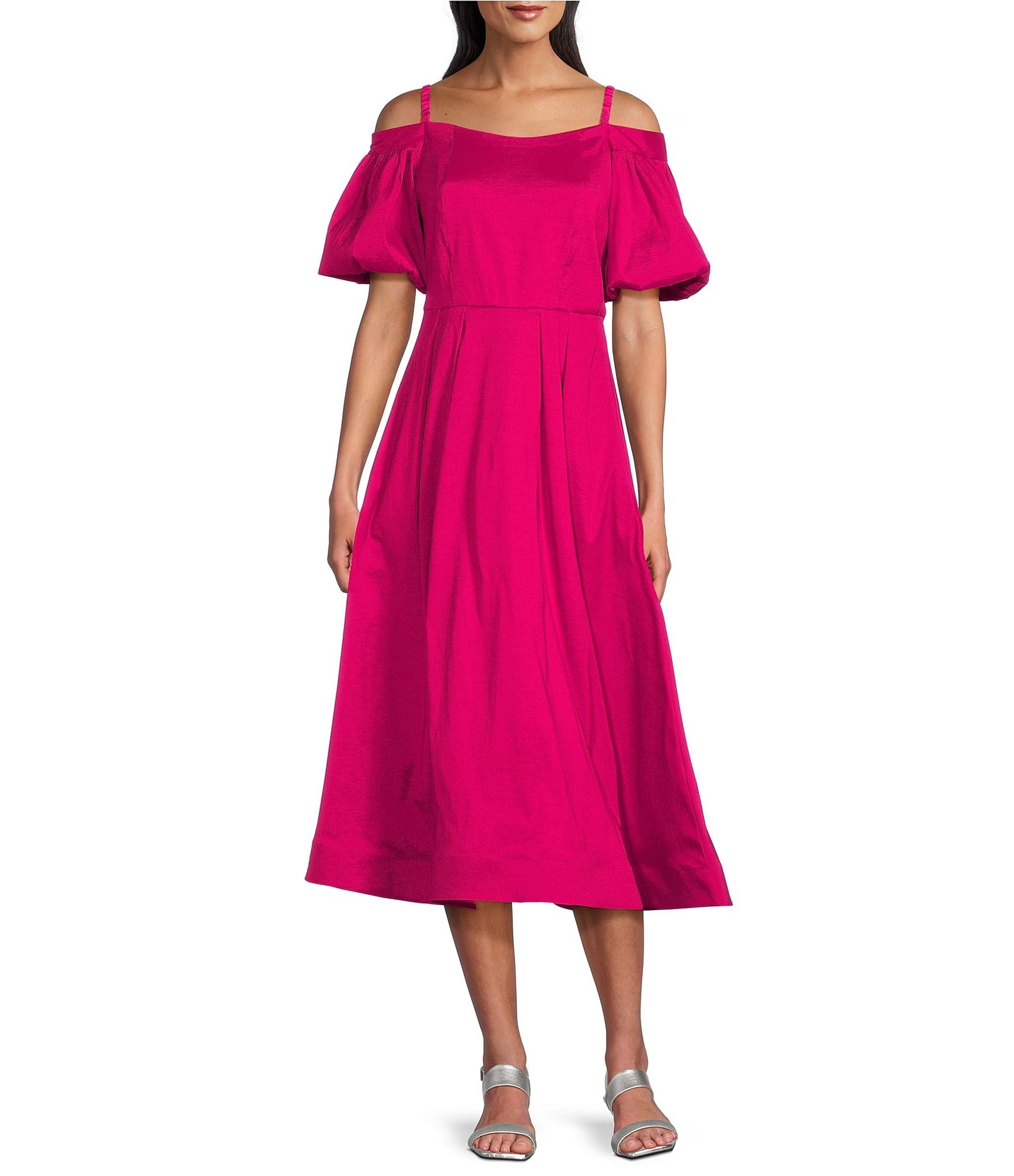 Cocktail Dresses Short Midi Length Cocktail Dress Fuchsia