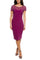 Cocktail Dresses Short Fitted Midi Beaded Cocktail Dress Fuchsia