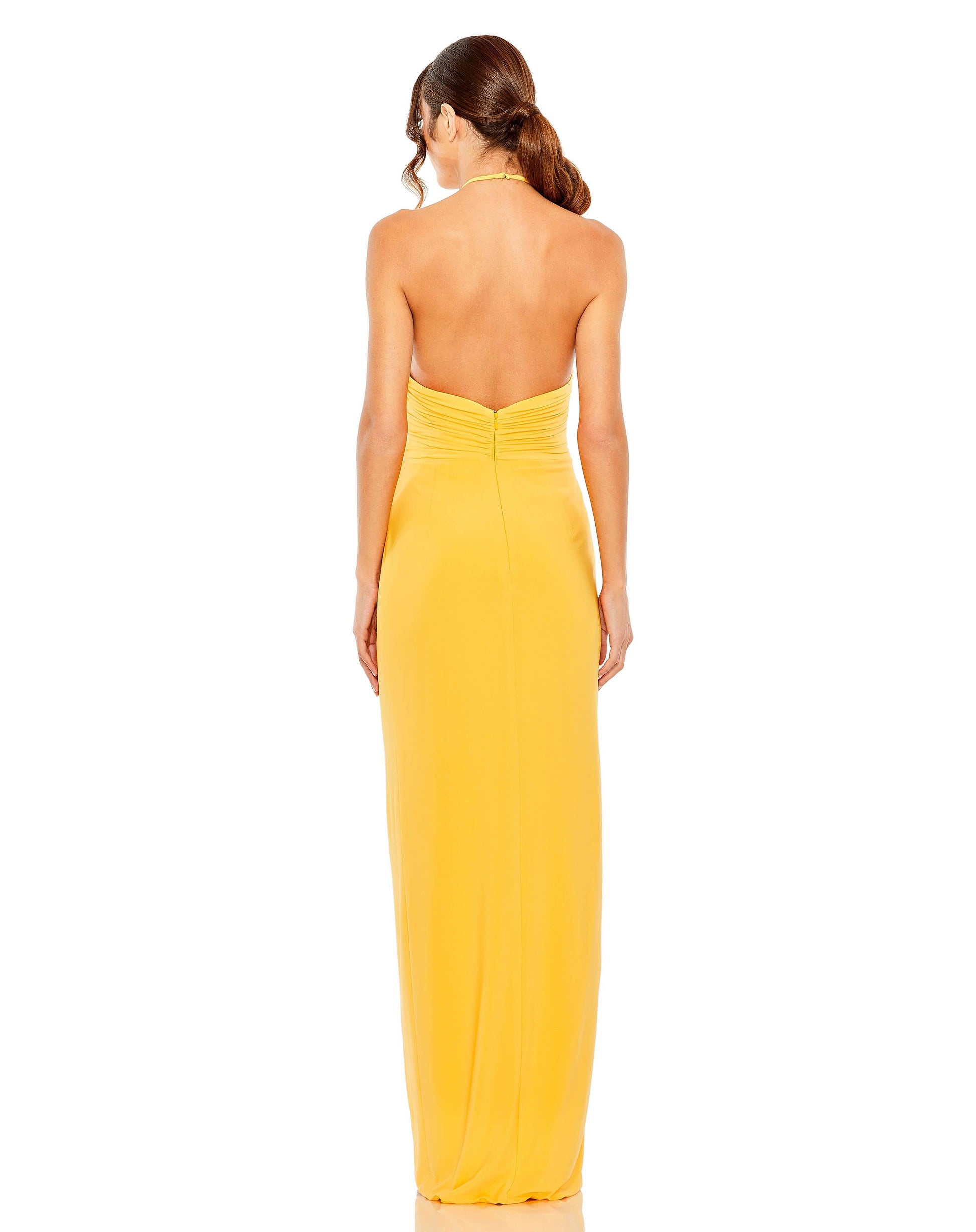Prom Dresses Long Halter Fitted Prom Dress Marigold