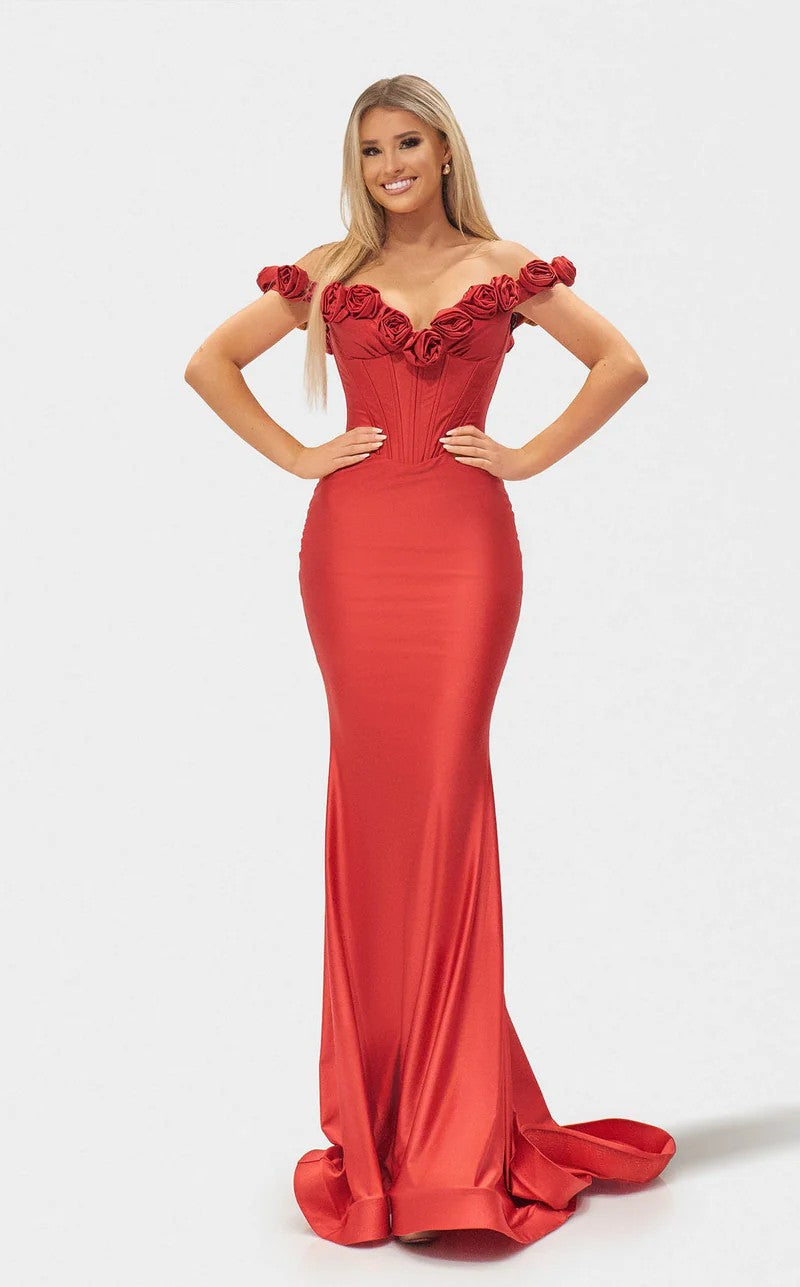Prom Dresses Prom Fitted Long Formal Evening Dress Dark Orange