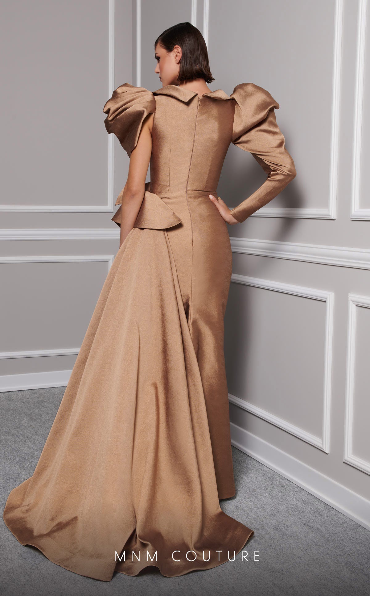 Formal Dresses  Long Evening Gown Pleated Formal Dress Gold