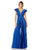 Jumpsuit Ruffle Cap Sleeve Cutout Heat Pleated Jumpsuit Cobalt