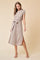 Cocktail Dresses Short Sleeve Midi Length Knit Dress Taupe
