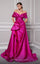 Prom Dresses Ruffle Long Formal Overskirt Evening Dress Fuchsia