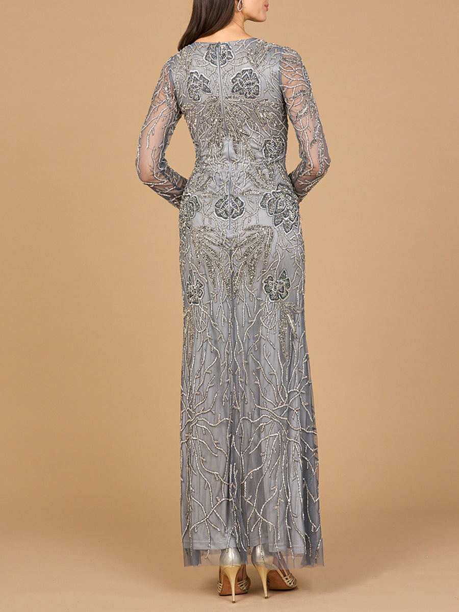 Mother of the Bride Dresses Long Beaded Mother of the Bride Formal Dress Mid Grey