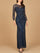 Mother of the Bride Dresses Long Formal Beaded Mother of the Bride Dress Navy
