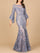 Formal Dresses Beaded Long Bell Sleeve Evening Formal Dress Dusty Purple