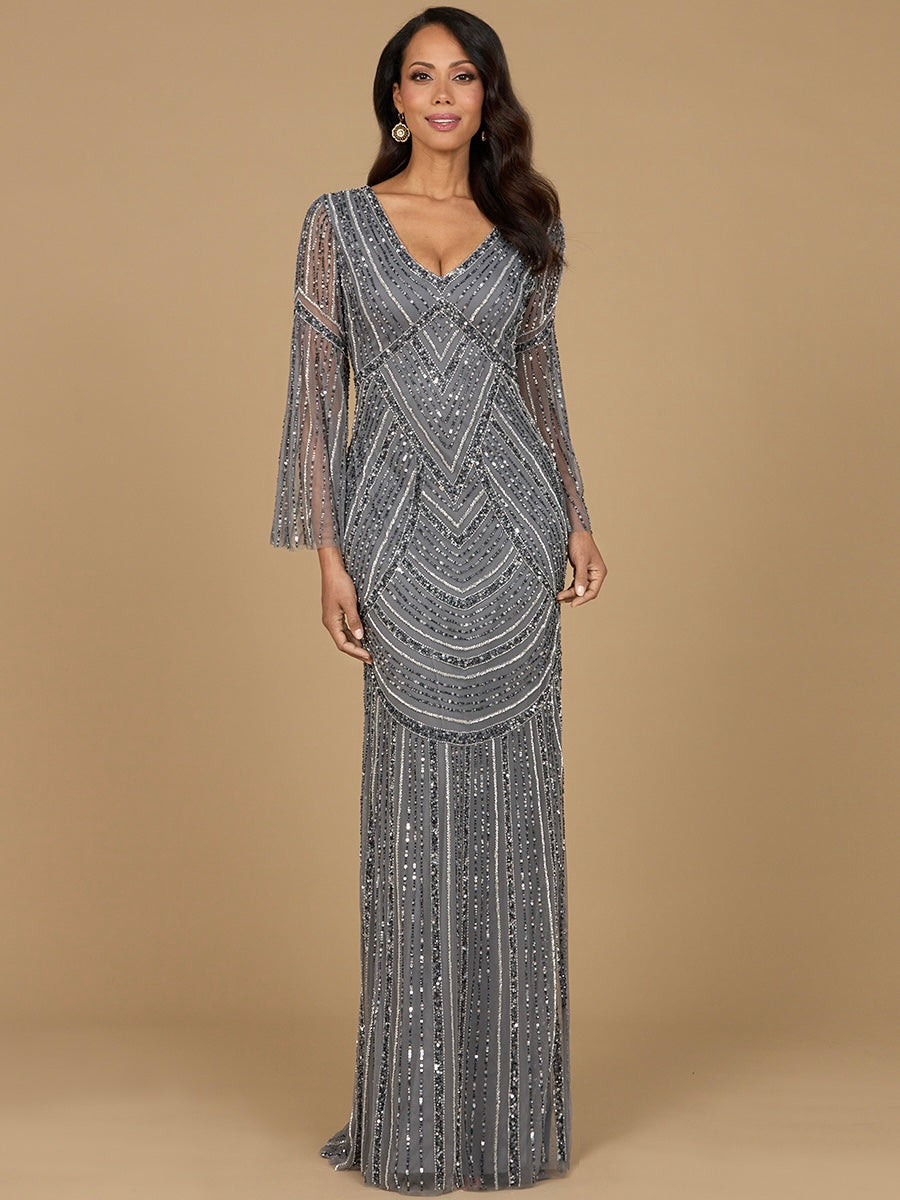 Mother of the Bride Dresses Long Beaded Mother of the Bride Formal Dress Grey