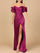 Prom Dresses Long Slit Formal Prom Ruffle Dress Wine