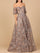 Formal Dresses Long Beaded Ball Gown Overskirt Formal Dress Bronze Multi