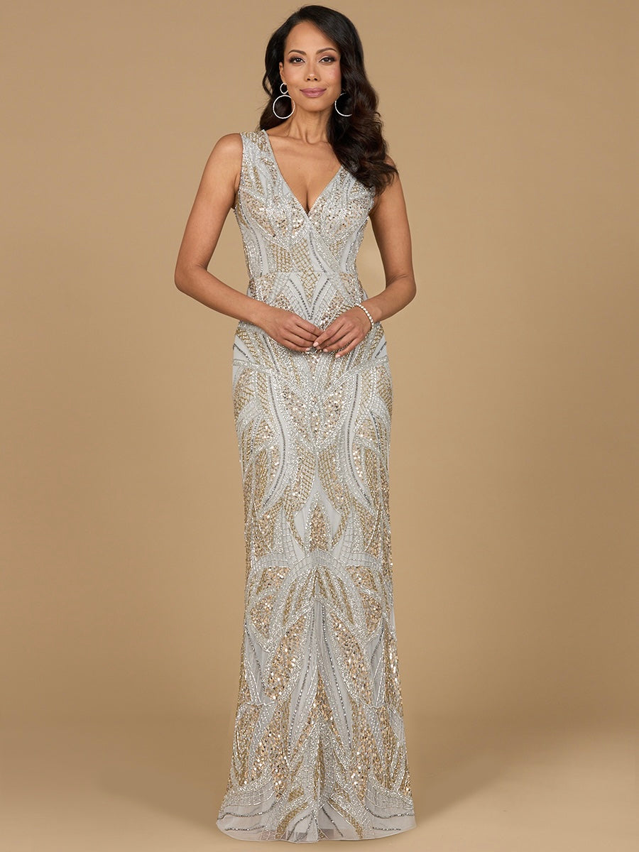 Formal Dresses Long Formal Beaded Evening Prom DressSilver/Gold