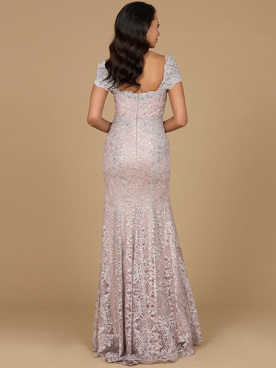 Formal Dresses Fitted Lace Long Formal Mermaid Dress Dusty Purple