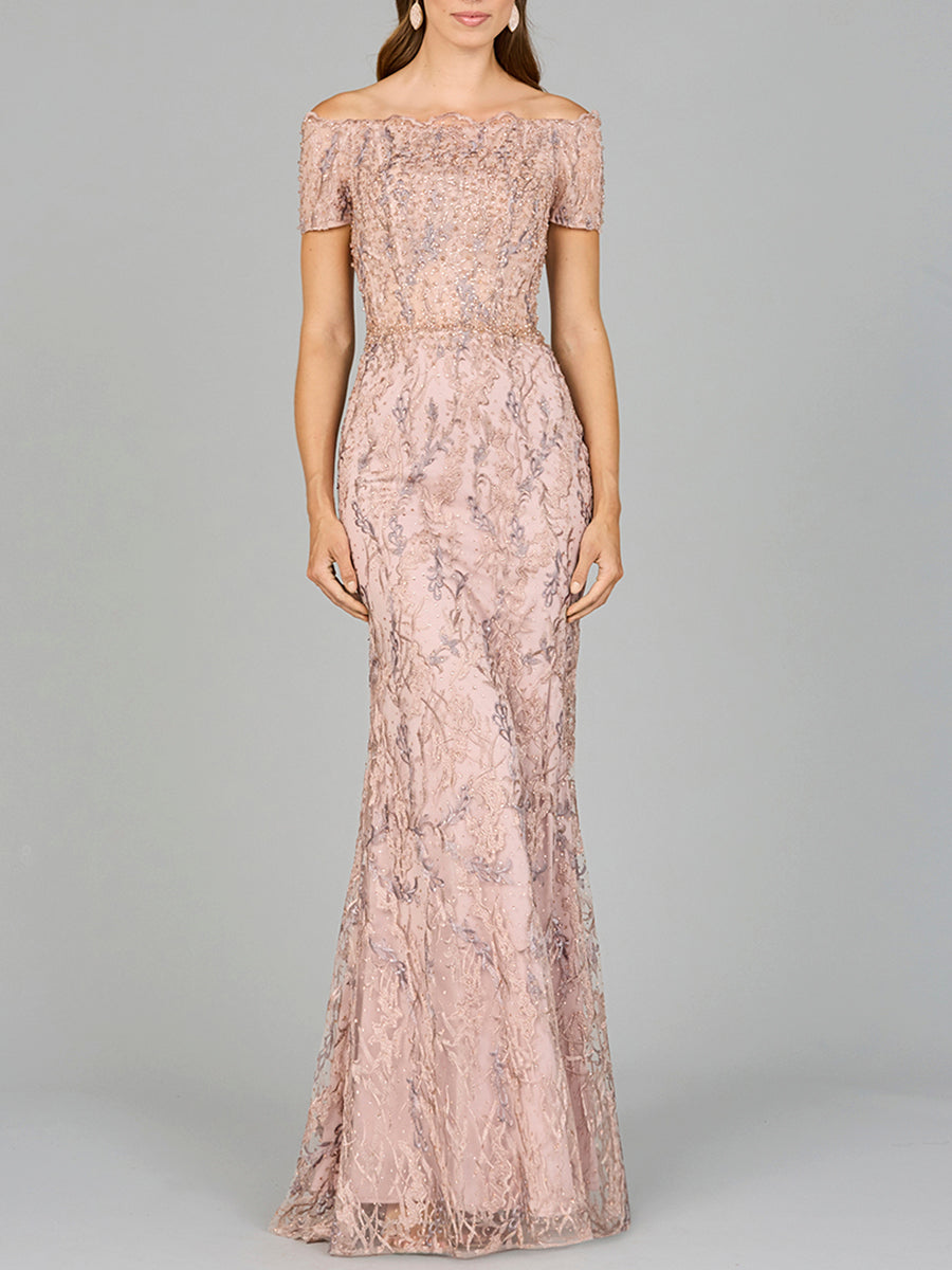 Prom Dresses Long Mermaid Formal Lace Prom Dress Blush