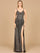 Prom DressesLong Formal Beaded Slit Prom Dress Black