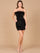 Cocktail Dresses Fitted Short Cocktail Feather Dress Black