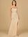 Prom Dresses Long Formal Beaded Slit Evening Prom Dress Champagne Pearl