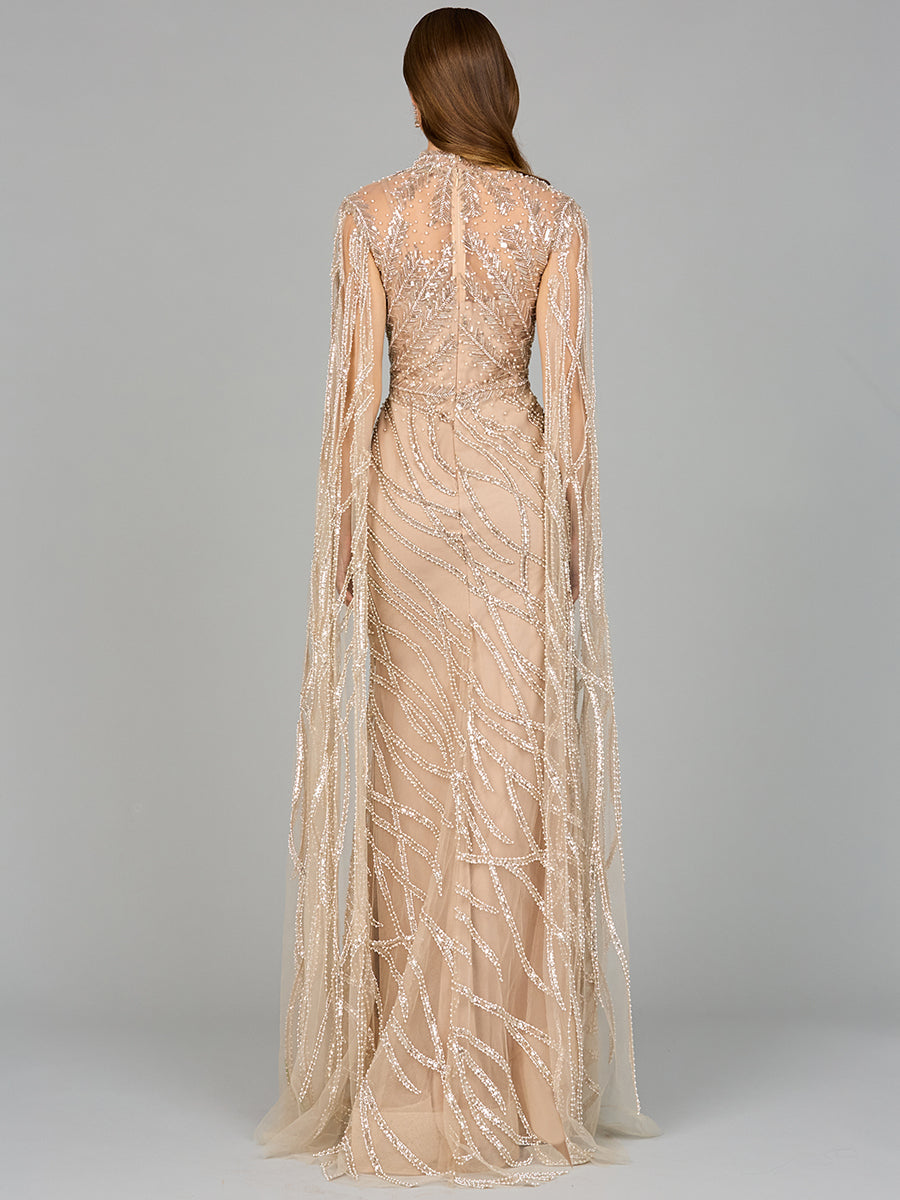 Mother of the Bride Dresses Long Beaded Mother of the Bride Dress Nude