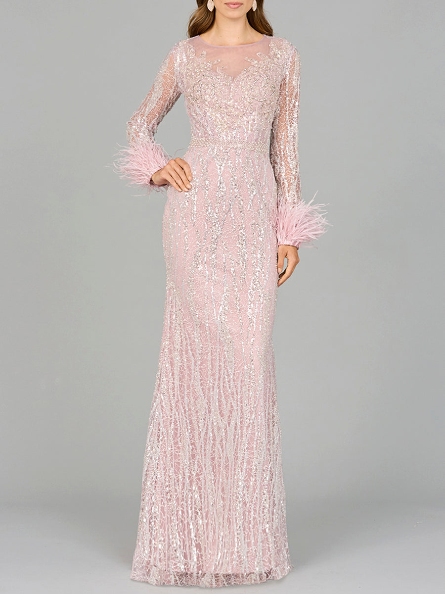 Mother of the Bride Dresses Long A Line Mother of the Bride Feather Dress Purple Mist