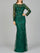 Formal Dresses Long Sleeve Formal Beaded Lace Evening Dress Green