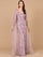 Formal Dresses Long Formal Beaded Cape Evening Dress Dusty Lavender