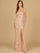 Prom Dresses Beaded Long Formal Slit Prom Dress Blush