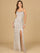Prom Dresses Beaded Long Formal Slit Prom Dress  Blush