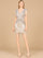 Cocktail Dresses Fringe Short Cocktail Fitted Dress Silver