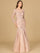 Formal Dresses Mermaid Lace Applique Long Formal Evening Dress Mauve