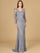 Formal Dresses Long Puff Sleeve Evening Formal Dress Grey