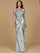 Formal  Dresses Beaded Long Sleeve Formal Evening Dress Blue Mercury