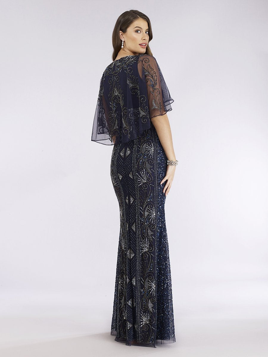 Mother of the Bride Dresses Beaded Long Formal Mother of the Bride Dress Navy