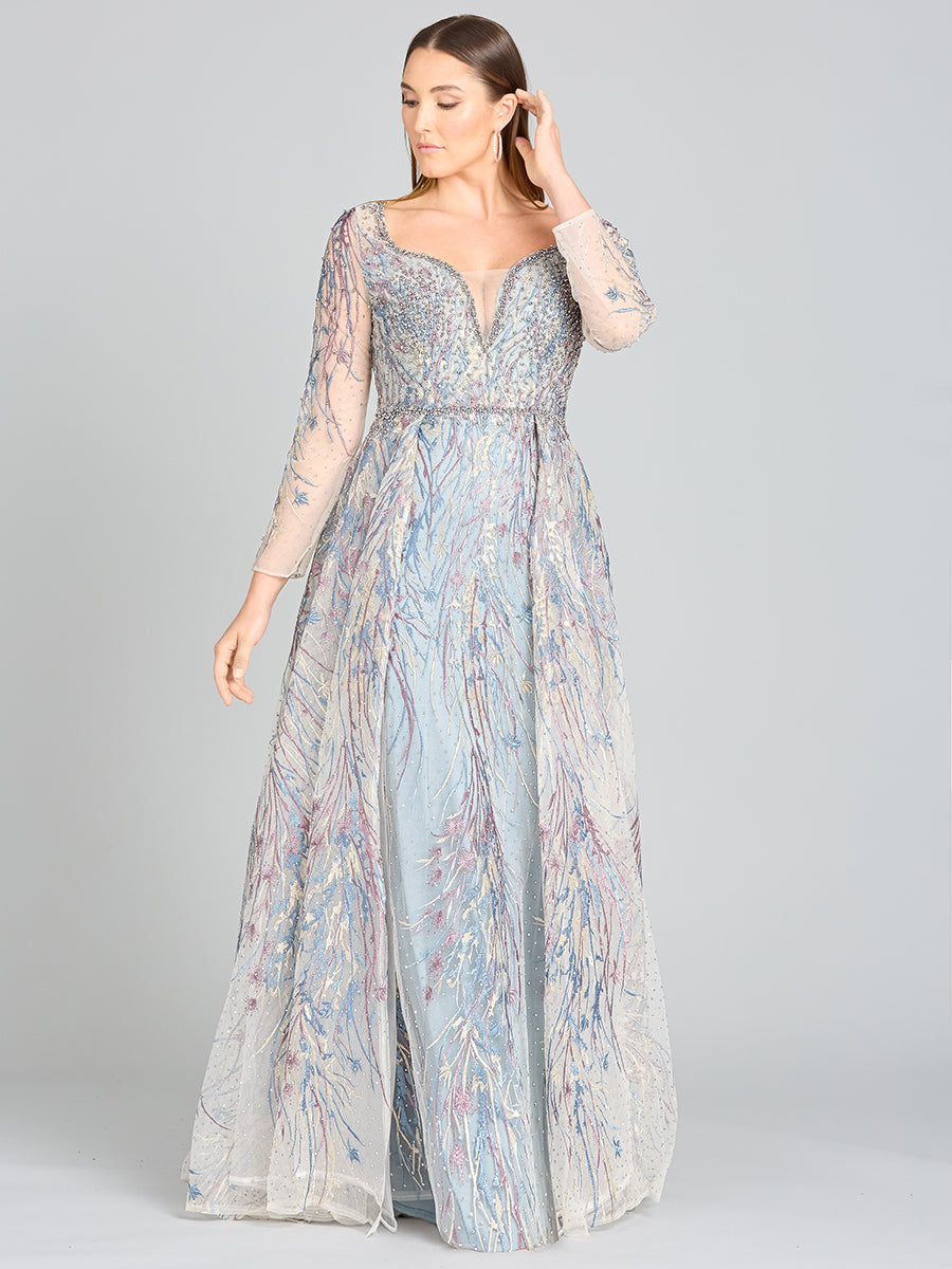 Formal Dresses Long Overskirt Formal Lace Evening Dress Multi